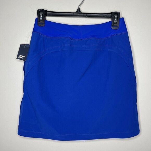 LANDS END Swim Board Skort Womens 2 Electric Blue Skirt NEW Comfort Waist Pocket - Picture 6 of 9